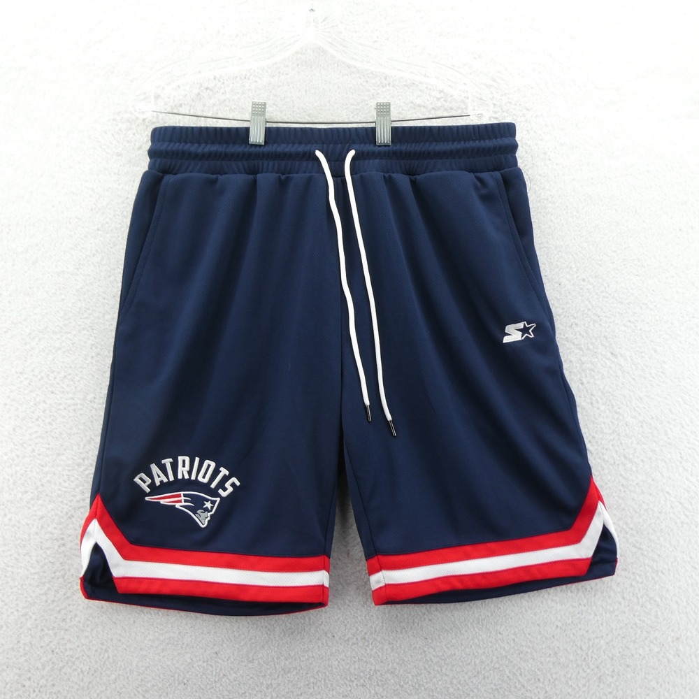 Starter Shorts Mens Large New England Patriots Navy Blue Red NFL Mesh Vintage‎